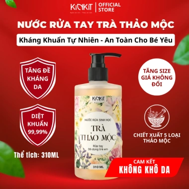Nước Rửa Tay Trà Thảo Mộc KinKít 310ml - Diệt Khuẩn, Dưỡng Ẩm, An Toàn Cho Bé, Mua 2 Tặng 1 10
