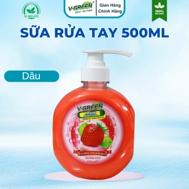 Nước Rửa Tay V-green 500ml - Bảo vệ 99.9% vi khuẩn, kháng bệnh, giảm 18% chỉ 50.000₫