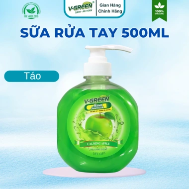 Nước Rửa Tay V-green 500ml - Bảo vệ 99.9% vi khuẩn, kháng bệnh, giảm 18% chỉ 50.000₫
