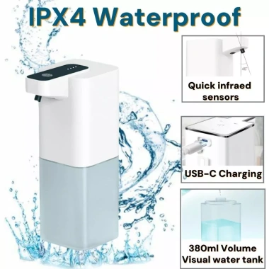 Nước rửa tay VERGE LIMIT - Máy phân phối xà phòng tự động không tiếp xúc, tạo bọt cảm biến hồng ngoại, hộp đựng cầm tay