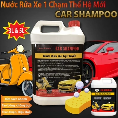 Nước Rửa Xe Bọt Tuyết 3-5L One Touch Clean - Công Nghệ Châu Âu, Dùng cho Ô tô & Xe máy 6
