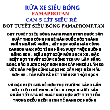 Nước rửa xe không chạm FAMAPROMRTAN 5L - Giá siêu rẻ 68.000đ, hiệu quả sạch bóng 4