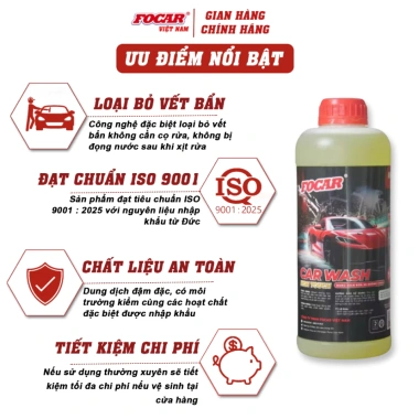 Nước rửa xe không chạm Focar – Sạch nhanh, an toàn sơn, tiết kiệm thời gian, giá 129.000₫ 6