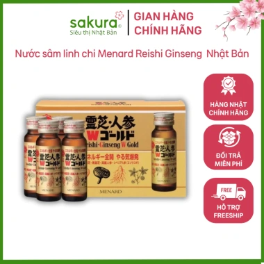 Nước sâm linh chi Menard Reishi Ginseng Nhật Bản 10 chai 50ml - Tăng cường đề kháng, giảm giá 16%