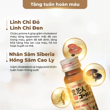 Nước sâm linh chi Menard Reishi Ginseng Nhật Bản 10 chai 50ml - Tăng cường đề kháng, giảm giá 16%