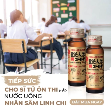 Nước sâm linh chi Menard Reishi Ginseng Nhật Bản 10 chai 50ml - Tăng cường đề kháng, giảm giá 16%