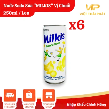 Nước Soda Sữa Milkis Vị Chuối 250ml - Thương Hiệu Hàn Quốc Việt Thái Phát, Giá chỉ 89.999 VND