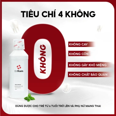 Nước Súc Miệng DrKam 250ml Chuẩn Y Khoa - Khử Hôi, Giảm Viêm Nướu, Không Cồn, Không Cay - 185.000 VND 5
