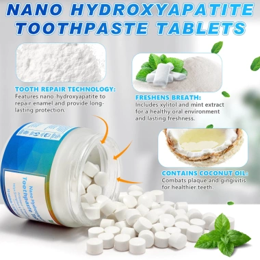 Nước súc miệng làm trắng vết cắn và viên kem đánh răng Nano Hydroxyapatite cho gia đình, giá ưu đãi 136.950 VND