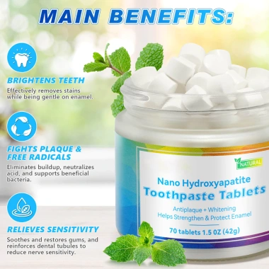 Nước súc miệng làm trắng vết cắn và viên kem đánh răng Nano Hydroxyapatite cho gia đình, giá ưu đãi 136.950 VND