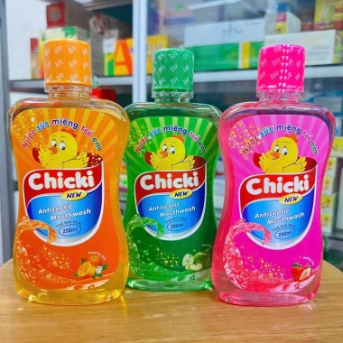 Nước súc miệng trẻ em CHICKI 250ml - Hương vị thơm, bảo vệ răng miệng, giảm giá 22.800 VND