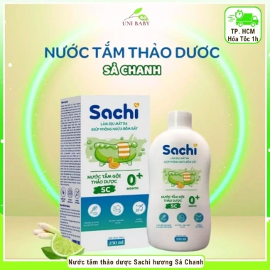 Nước tắm gội thảo dược Sachi hương Sả Chanh dịu mát da bé sơ sinh 250ml - 138k