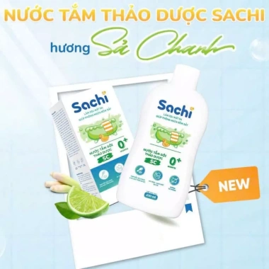 Nước tắm gội thảo dược Sachi hương Sả Chanh dịu mát da bé sơ sinh 250ml - 138k 3 Nước tắm gội thảo dược Sachi hương Sả Chanh dịu mát da bé sơ sinh 250ml - 138k 3