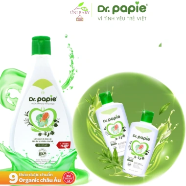 Nước tắm thảo dược Dr.Papie - Giảm ngứa, rôm sảy, làm sạch da bé, mát lạnh, giá 139k