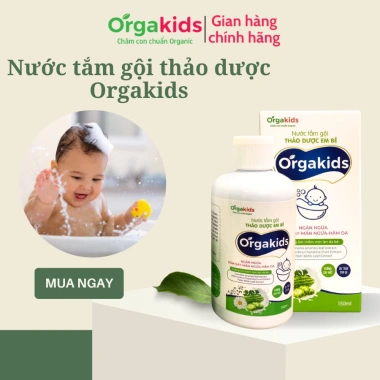 Nước tắm thảo dược Orgakids 150ml - Ngừa rôm sảy, mụn nhọt, mẩn ngứa, da mềm