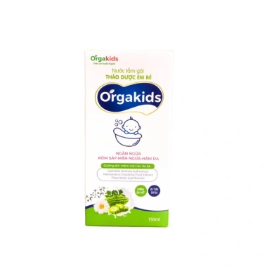 Nước tắm thảo dược Orgakids 150ml - Ngừa rôm sảy, mụn nhọt, mẩn ngứa, da mềm