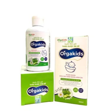 Nước tắm thảo dược Orgakids 150ml - Ngừa rôm sảy, mụn nhọt, mẩn ngứa, da mềm