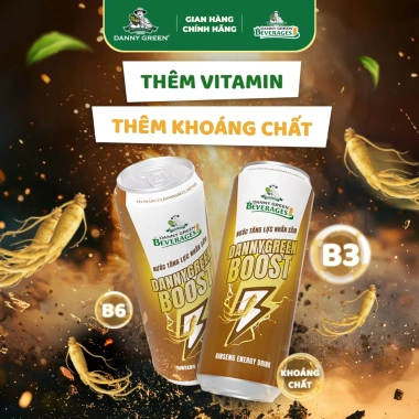 Nước Tăng Lực Nhân Sâm Gaz DannyGreen Boost 320ml – Bổ Năng Lượng, Tỉnh Táo, 130k 3