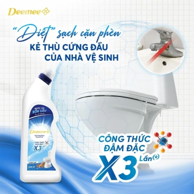 Nước Tẩy Bồn Cầu Deemee 900ml - Diệt khuẩn, khử mùi, hương quế nhẹ, giá 75.000₫