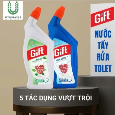 Nước tẩy bồn cầu Gift siêu sạch 600ml-900ml - Giá 29.000đ, tẩy bẩn sâu diệt khuẩn 4