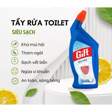 Nước tẩy bồn cầu Gift siêu sạch 600ml-900ml - Giá 29.000đ, tẩy bẩn sâu diệt khuẩn 10