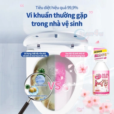 Nước tẩy bồn cầu Hoa Anh Đào 1.000ml – Sạch sâu, khử mùi, đánh bay vi khuẩn, an toàn cho ống nước, giảm giá 69k 4