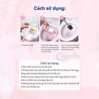 Nước tẩy bồn cầu Hoa Anh Đào 1.000ml – Sạch sâu, khử mùi, đánh bay vi khuẩn, an toàn cho ống nước, giảm giá 69k 9