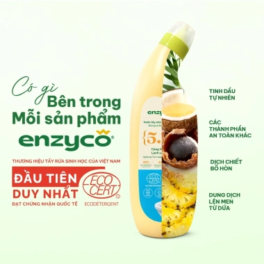 Nước Tẩy Bồn Cầu Sinh Học ENZYCO 860ml Bồ Hòn & Dứa - ECOCERT, Khử Mùi Diệt Khuẩn 3