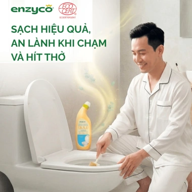 Nước Tẩy Bồn Cầu Sinh Học ENZYCO 860ml Bồ Hòn & Dứa - ECOCERT, Khử Mùi Diệt Khuẩn 5
