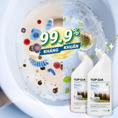 Nước Tẩy Bồn Cầu Topgia 500ml Siêu Sạch Không Cần Chà, Khử Mùi, Kháng Khuẩn, Giá 99.000 - Giữ Bồn Sạch Lâu 2