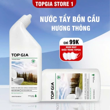 Nước Tẩy Bồn Cầu Topgia 500ml Siêu Sạch Không Cần Chà, Khử Mùi, Kháng Khuẩn, Giá 99.000 - Giữ Bồn Sạch Lâu 10