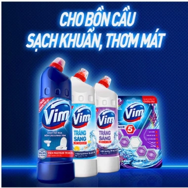 Nước tẩy bồn cầu và nhà tắm VIM diệt khuẩn 870ml - Giá chỉ 31.000đ
