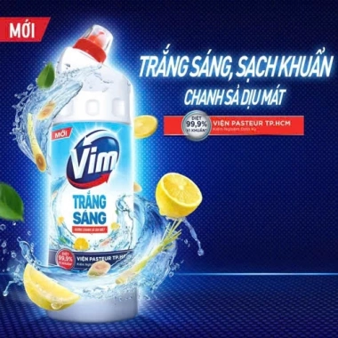 Nước tẩy bồn cầu và nhà tắm VIM diệt khuẩn 870ml - Giá chỉ 31.000đ
