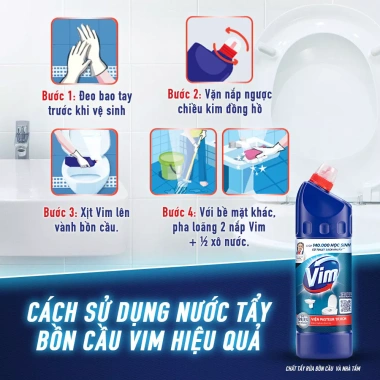 Nước Tẩy Bồn Cầu và Nhà Vệ Sinh Vim 99,9% Diệt Khuẩn 880ml - Giá 39.000đ 5