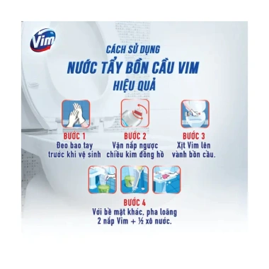 Nước Tẩy Bồn Cầu Vim Diệt Vi Khuẩn, Sạch Sâu, Giá Ưu Đãi 35.000₫