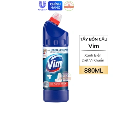 Nước Tẩy Bồn Cầu Vim Xanh Biển 880ml - Diệt Khuẩn, Giảm Giá, Chỉ 47.000₫