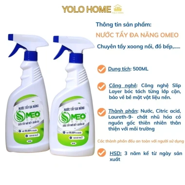 Nước Tẩy Đa Năng OMEOHOME 500ml - Siêu Tẩy Dầu Mỡ Nồi, An Toàn, Giá 99.000₫