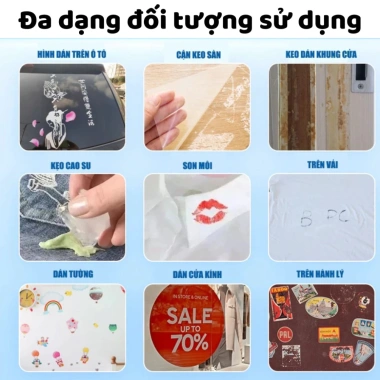 Nước tẩy keo Biki HOME đa năng - Xóa keo, băng dính, sticker, giấy dán tường, son, chỉ 49.000đ 3