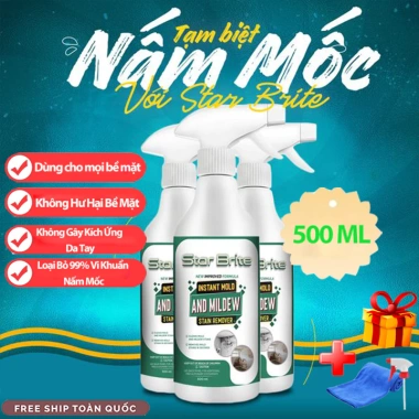Nước Tẩy Mốc Tường STAR BRITE 500ml - Tặng Khăn Lau, Tẩy Sạch Vết Mốc Lâu Ngày Trên Tường và Quần Áo - Giá 58.000 VND