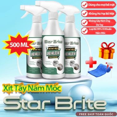 Nước Tẩy Mốc Tường STAR BRITE 500ml - Tặng Khăn Lau, Tẩy Sạch Vết Mốc Lâu Ngày Trên Tường và Quần Áo - Giá 58.000 VND 4 Nước Tẩy Mốc Tường STAR BRITE 500ml - Tặng Khăn Lau, Tẩy Sạch Vết Mốc Lâu Ngày Trên Tường và Quần Áo - Giá 58.000 VND 4