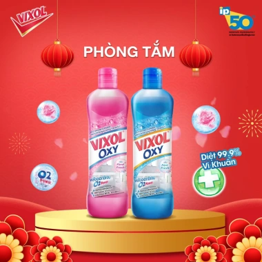 Nước Tẩy Nhà Tắm và Bồn Cầu Vixol Oxy 700ml Nhập khẩu Thái Lan - Diệt Vi Khuẩn, Sáng bóng, Thơm dễ chịu, Giá chỉ 59.000đ