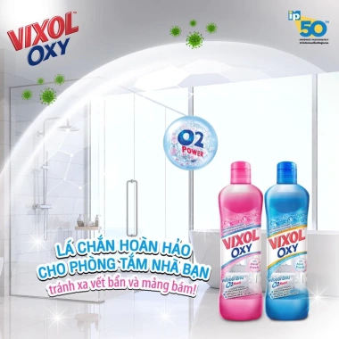 Nước Tẩy Nhà Tắm và Bồn Cầu Vixol Oxy 700ml Nhập khẩu Thái Lan - Diệt Vi Khuẩn, Sáng bóng, Thơm dễ chịu, Giá chỉ 59.000đ