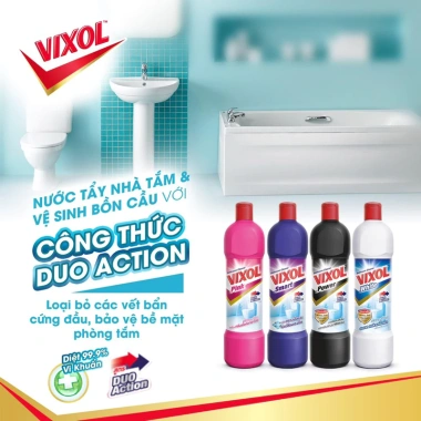 Nước Tẩy Nhà Tắm và Bồn Cầu Vixol Oxy 700ml Nhập khẩu Thái Lan - Diệt Vi Khuẩn, Sáng bóng, Thơm dễ chịu, Giá chỉ 59.000đ