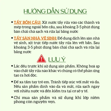 Nước Tẩy Rửa Bồn Cầu ECOCARE 1L - Quế, Sả Chanh, Bạc Hà Khử Khuẩn, Khử Mùi 6