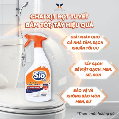 Nước Tẩy Rửa Bồn Cầu, Nhà Tắm SIO 750ml - Xịt bọt tuyết hương gỗ, 35.280 VND 3