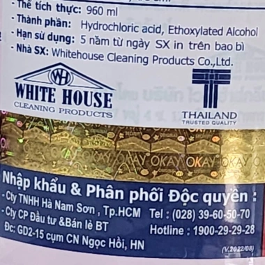Nước tẩy rửa nhà vệ sinh OKAY Thái Lan 960ml siêu mạnh, đánh tan vết bẩn, giá chỉ 55.000 VND, có hóa đơn đầy đủ 9