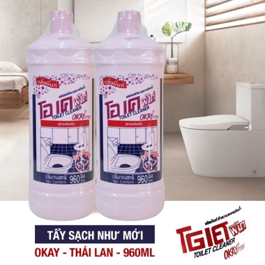 Nước tẩy rửa nhà vệ sinh OKAY Thái Lan 960ml siêu mạnh, đánh tan vết bẩn, giá chỉ 55.000 VND, có hóa đơn đầy đủ 10
