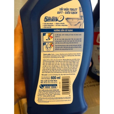 Nước Tẩy Toilet Gift Siêu Sạch 600ml - Khử mùi, Diệt vi khuẩn, Giá 35.000đ giảm từ 44.450đ 4