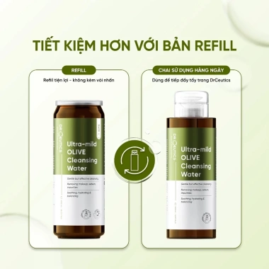 Nước tẩy trang DrCeutics Ultra-Mild Olive 310/480/500ml dịu nhẹ, làm sạch sâu, giá chỉ 110.000₫