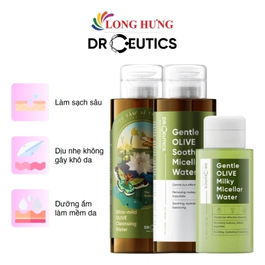 Nước tẩy trang DrCeutics Ultra-Mild Soothing Olive 310-500ml – Giá ưu đãi 110.000đ